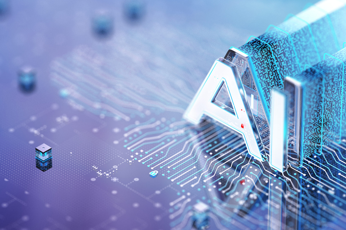 AI Chip technology concept. 3D render